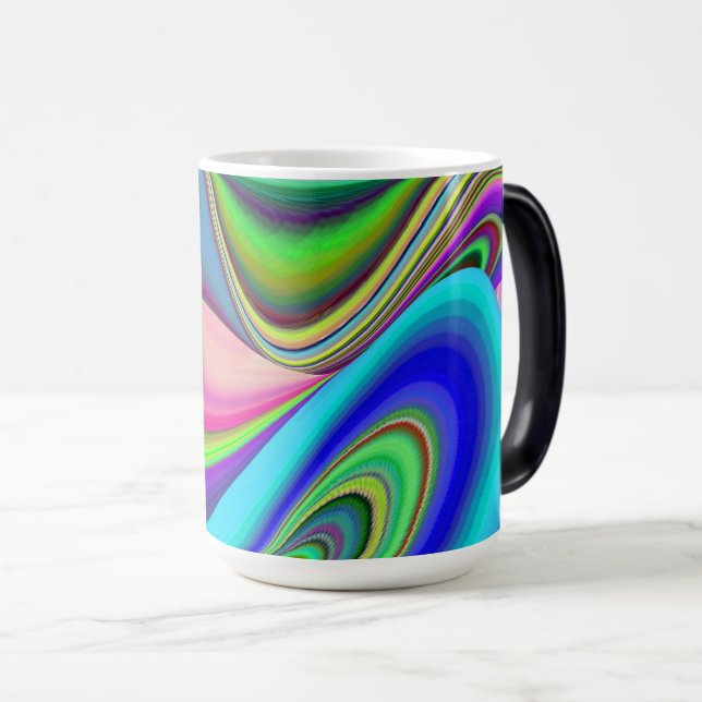 Summerkänsla, Abstrakt 3D Rainbowart Magisk Mugg (Framsida höger)