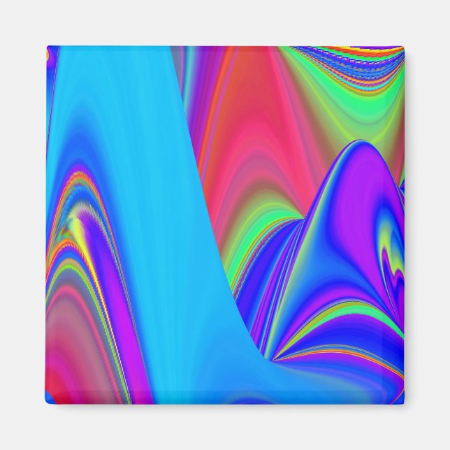 Summerkänsla, Abstrakt 3D Rainbowart Magnet (Framsidan)