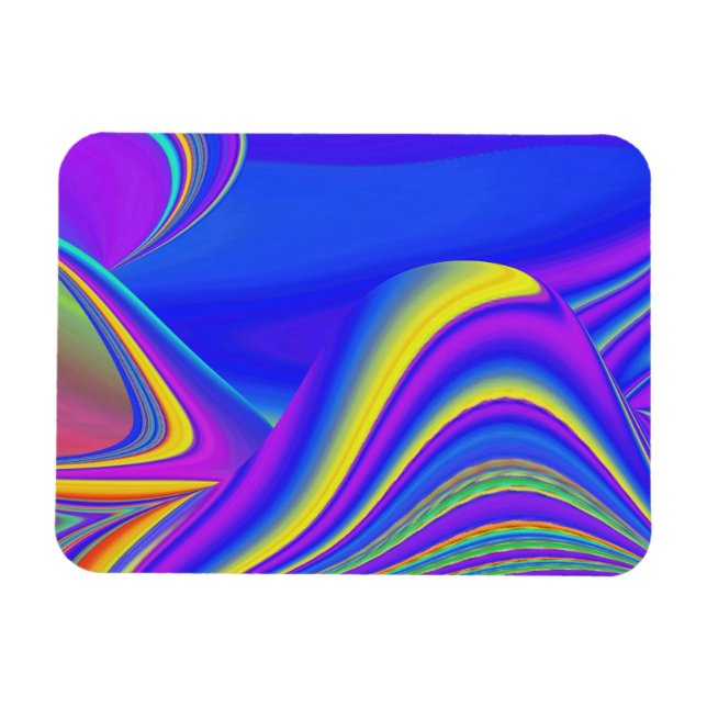 Summerkänsla, Abstrakt 3D Rainbowart Magnet (Horisontell)