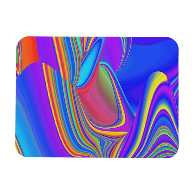 Summerkänsla, Abstrakt 3D Rainbowart Magnet (Horisontell)