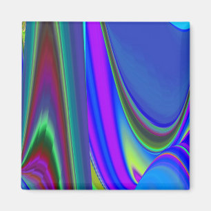 Summerkänsla, Abstrakt 3D Rainbowart Magnet