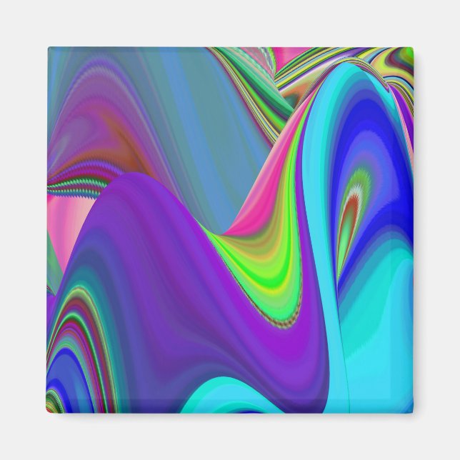 Summerkänsla, Abstrakt 3D Rainbowart Magnet (Framsidan)