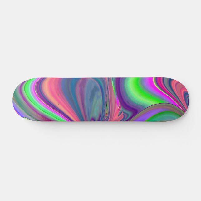 Summerkänsla, Abstrakt 3D Rainbowart Mini Skateboard Bräda 18,5 Cm (Horz)