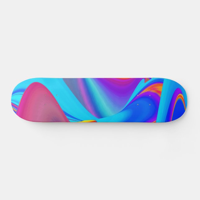 Summerkänsla, Abstrakt 3D Rainbowart Mini Skateboard Bräda 18,5 Cm (Horz)