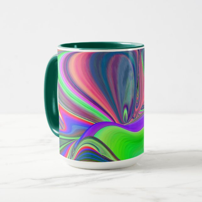 Summerkänsla, Abstrakt 3D Rainbowart Mugg (Framsida vänster)