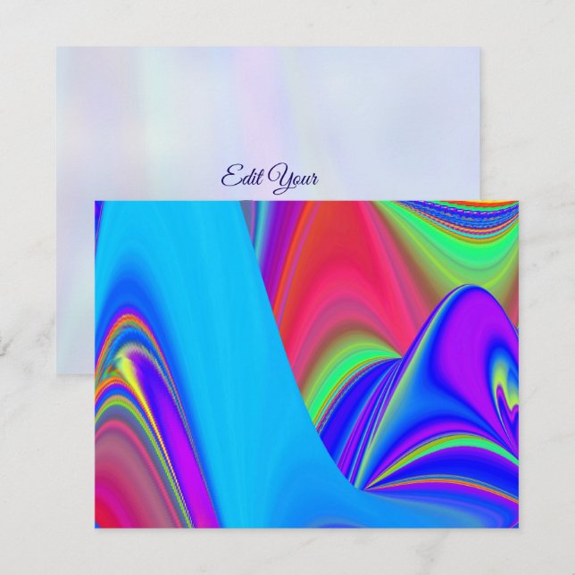 Summerkänsla, Abstrakt 3D Rainbowart OSA Kort (Fram/baksida)