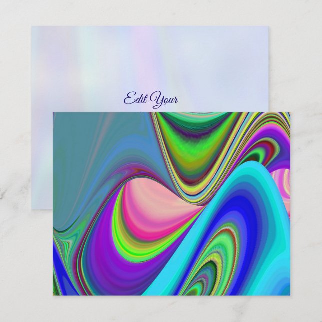 Summerkänsla, Abstrakt 3D Rainbowart OSA Kort (Fram/baksida)