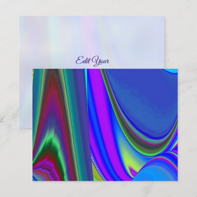 Summerkänsla, Abstrakt 3D Rainbowart OSA Kort (Fram/baksida)