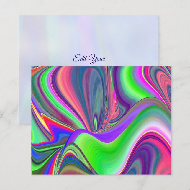 Summerkänsla, Abstrakt 3D Rainbowart OSA Kort (Fram/baksida)