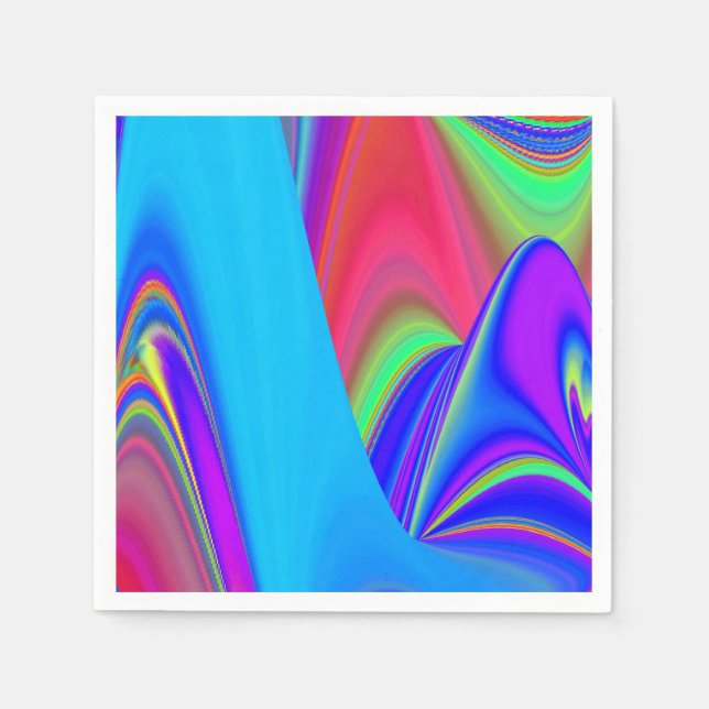 Summerkänsla, Abstrakt 3D Rainbowart Pappersservett (Framsidan)
