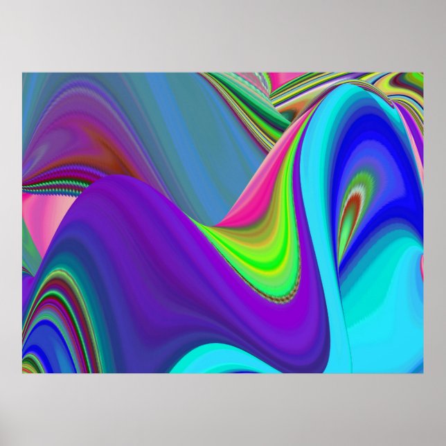 Summerkänsla, Abstrakt 3D Rainbowart Poster (Framsidan)