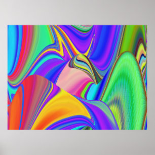 Summerkänsla, Abstrakt 3D Rainbowart Poster