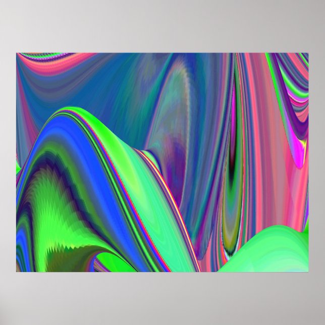 Summerkänsla, Abstrakt 3D Rainbowart Poster (Framsidan)
