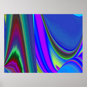 Summerkänsla, Abstrakt 3D Rainbowart Poster