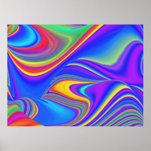 Summerkänsla, Abstrakt 3D Rainbowart Poster