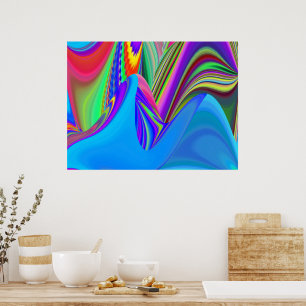 Summerkänsla, Abstrakt 3D Rainbowart Poster
