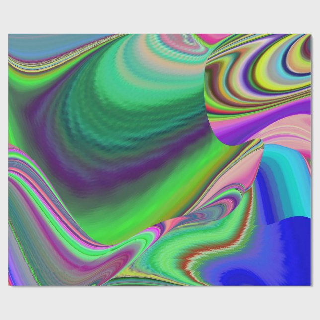 Summerkänsla, Abstrakt 3D Rainbowart Presentpapper (Platt)