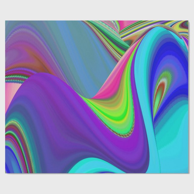 Summerkänsla, Abstrakt 3D Rainbowart Presentpapper (Platt)