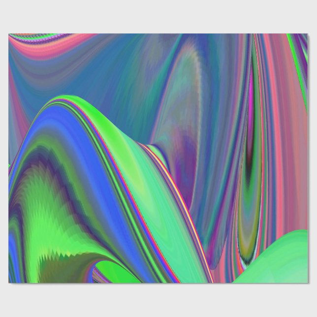Summerkänsla, Abstrakt 3D Rainbowart Presentpapper (Platt)