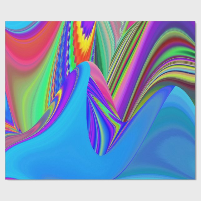 Summerkänsla, Abstrakt 3D Rainbowart Presentpapper (Platt)
