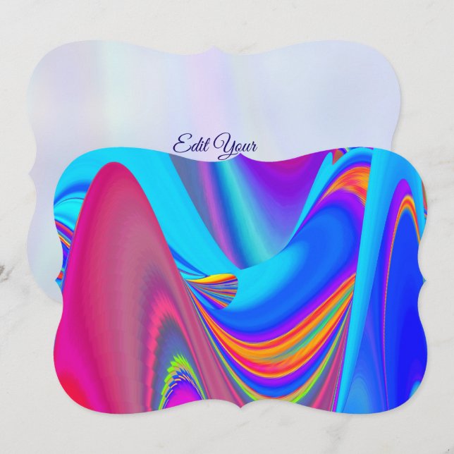Summerkänsla, Abstrakt 3D Rainbowart Spara Datumet (Fram/baksida)