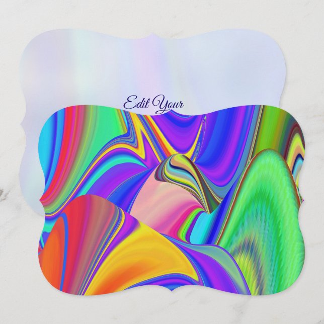Summerkänsla, Abstrakt 3D Rainbowart Spara Datumet (Fram/baksida)