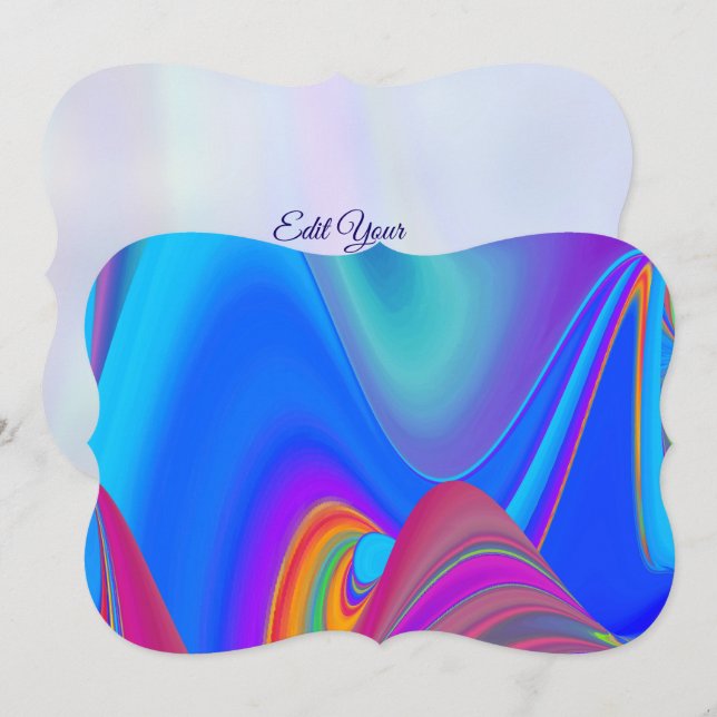 Summerkänsla, Abstrakt 3D Rainbowart Spara Datumet (Fram/baksida)