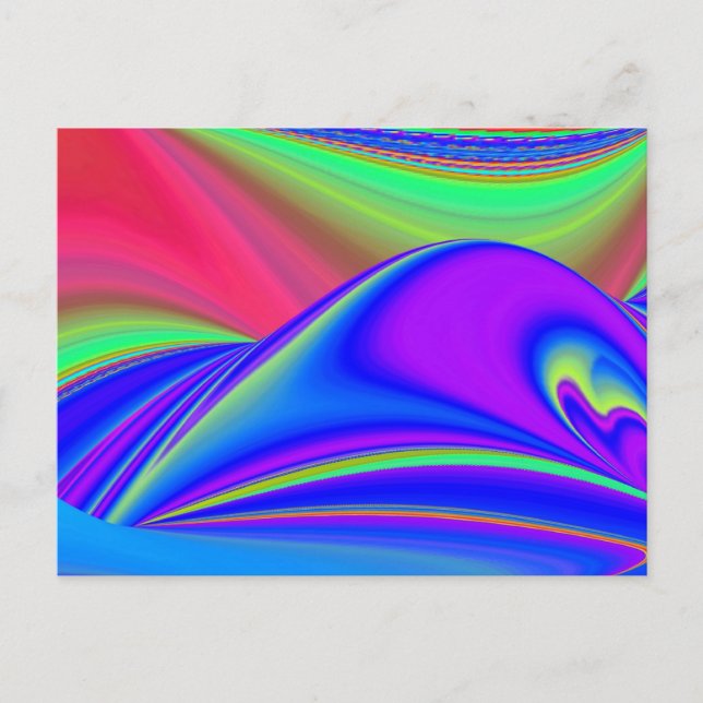 Summerkänsla, Abstrakt 3D Rainbowart Vykort (Framsida)