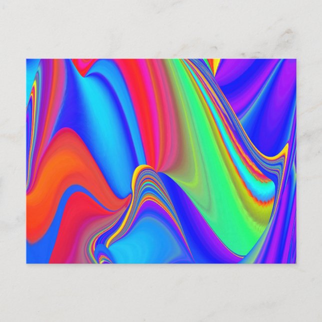 Summerkänsla, Abstrakt 3D Rainbowart Vykort (Framsida)