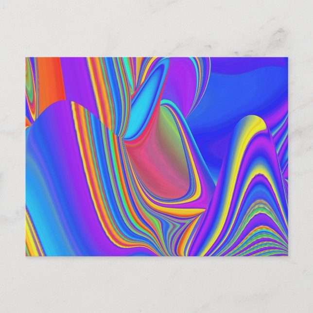 Summerkänsla, Abstrakt 3D Rainbowart Vykort (Framsida)