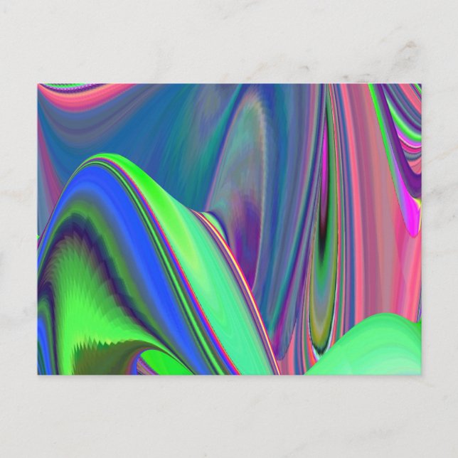 Summerkänsla, Abstrakt 3D Rainbowart Vykort (Framsida)