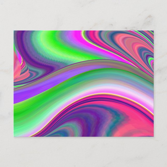 Summerkänsla, Abstrakt 3D Rainbowart Vykort (Framsida)