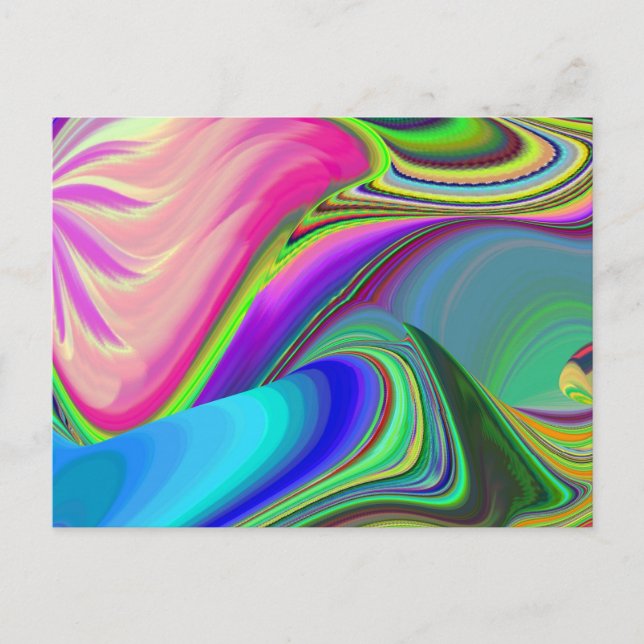 Summerkänsla, Abstrakt 3D Rainbowart Vykort (Framsida)