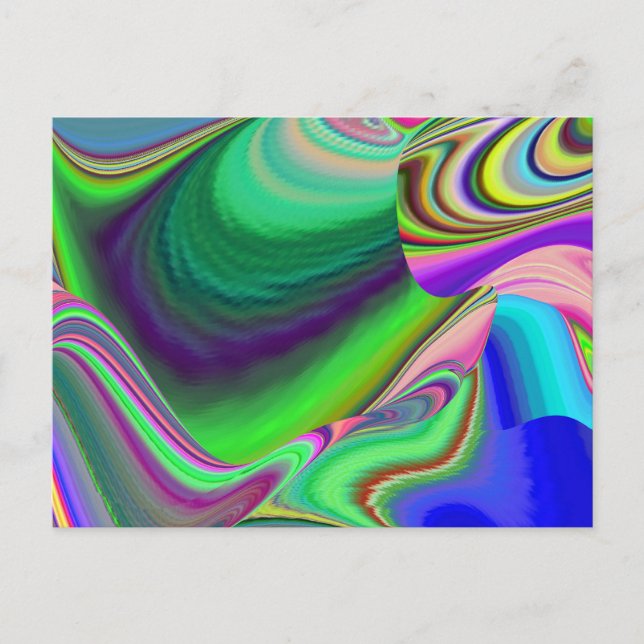 Summerkänsla, Abstrakt 3D Rainbowart Vykort (Framsida)