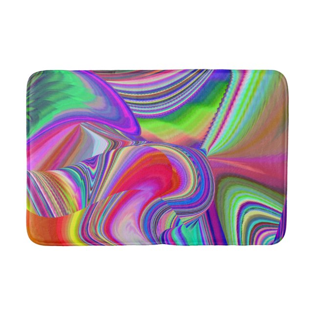 Summerrainbow, Abstrakt 3D Rainbowart Badrumsmatta (Framsidan)