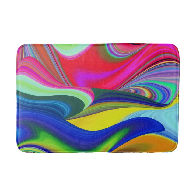 Summerrainbow, Abstrakt 3D Rainbowart Badrumsmatta (Framsidan)