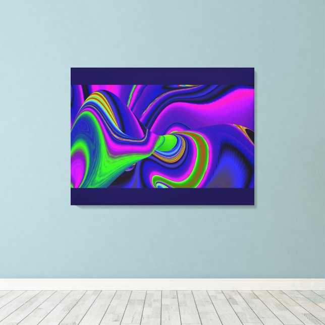 Summerrainbow, Abstrakt 3D Rainbowart Canvastryck (Insitu (trägolv))