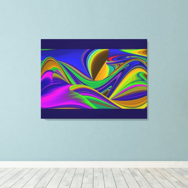 Summerrainbow, Abstrakt 3D Rainbowart Canvastryck (Insitu (trägolv))