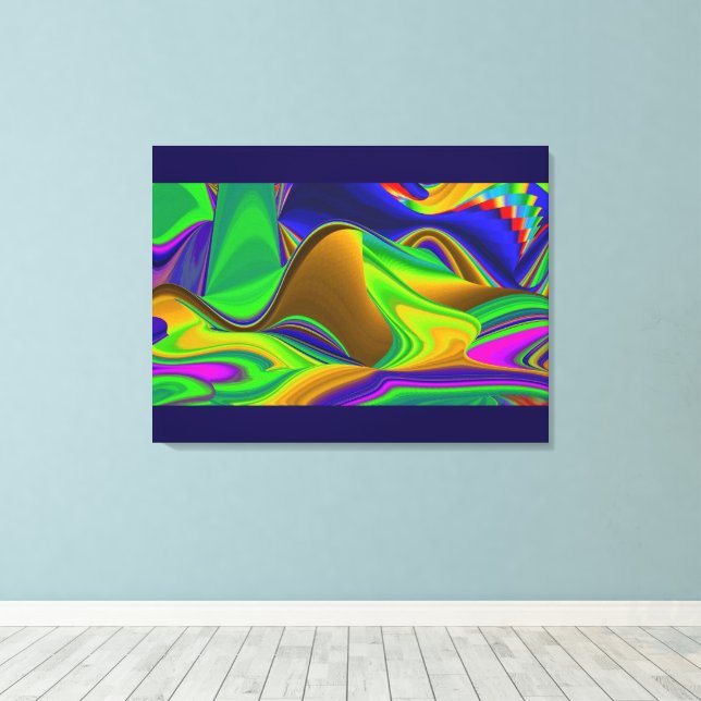 Summerrainbow, Abstrakt 3D Rainbowart Canvastryck (Insitu (trägolv))