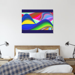 Summerrainbow, Abstrakt 3D Rainbowart Canvastryck