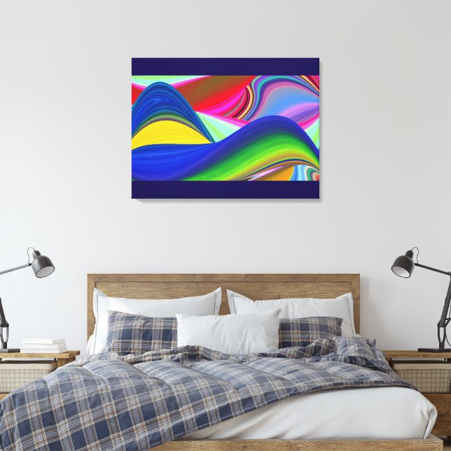 Summerrainbow, Abstrakt 3D Rainbowart Canvastryck (Insitu (sovrum))