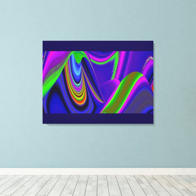 Summerrainbow, Abstrakt 3D Rainbowart Canvastryck (Insitu (trägolv))