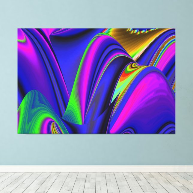 Summerrainbow, Abstrakt 3D Rainbowart Canvastryck (Insitu (trägolv))