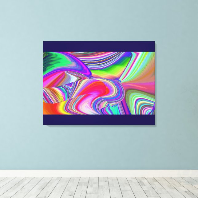 Summerrainbow, Abstrakt 3D Rainbowart Canvastryck (Insitu (trägolv))