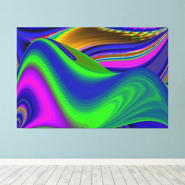 Summerrainbow, Abstrakt 3D Rainbowart Canvastryck (Insitu (trägolv))