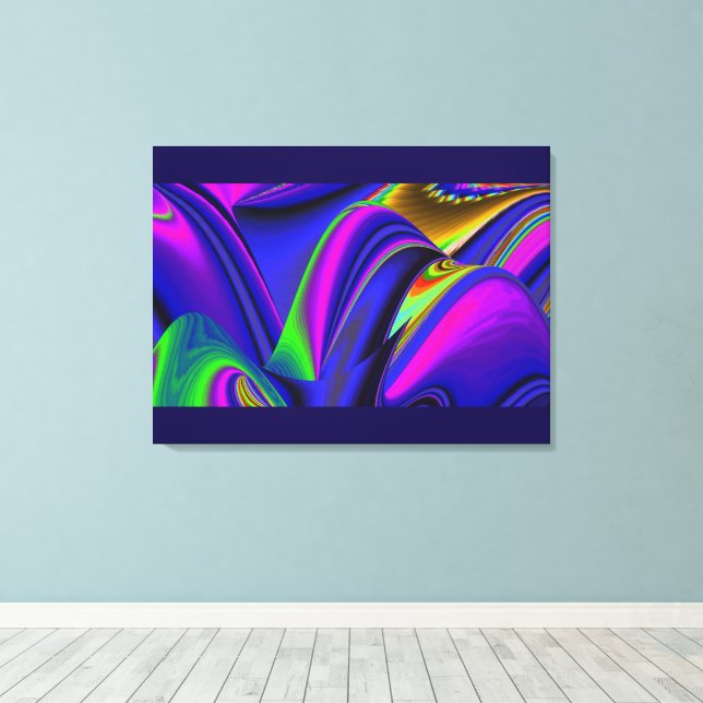 Summerrainbow, Abstrakt 3D Rainbowart Canvastryck (Insitu (trägolv))