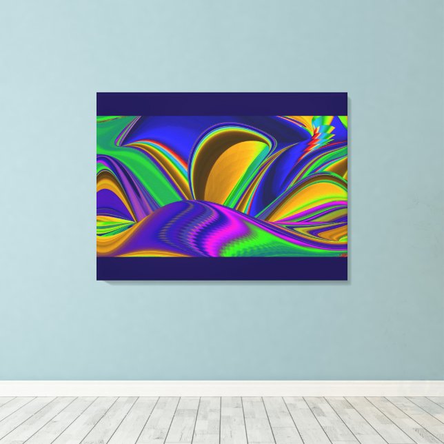 Summerrainbow, Abstrakt 3D Rainbowart Canvastryck (Insitu (trägolv))
