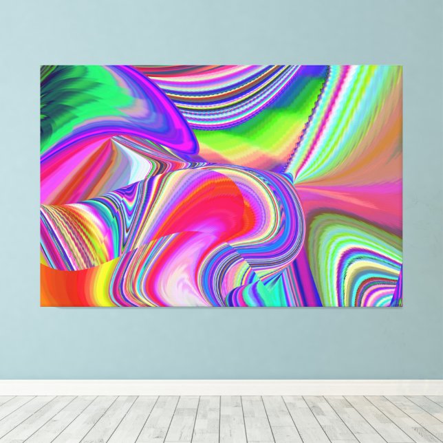 Summerrainbow, Abstrakt 3D Rainbowart Canvastryck (Insitu (trägolv))