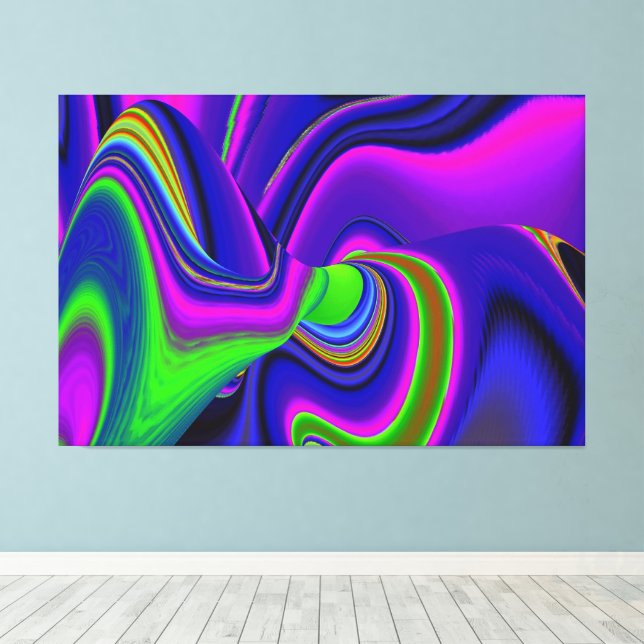 Summerrainbow, Abstrakt 3D Rainbowart Canvastryck (Insitu (trägolv))