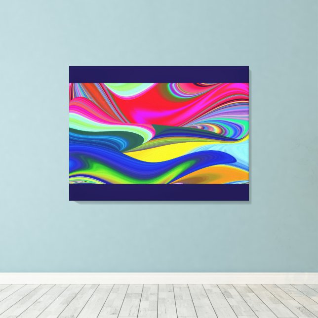 Summerrainbow, Abstrakt 3D Rainbowart Canvastryck (Insitu (trägolv))
